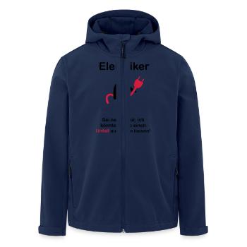 Elektriker - Ich könnte es wie einen Unfall - Recycelte Männer Softshell-Jacke von Stanley/Stella - Navy - Vorne - AI Model Male 185 light (185cm)