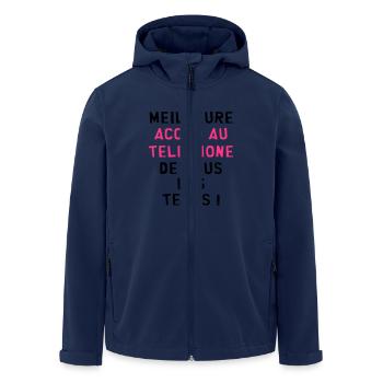 Accro au Téléphone / Smartphone / Geek / Geekette - Veste softshell homme en polyester recyclé Stanley/Stella - marine - Devant - AI Model Male 185 light (185cm)