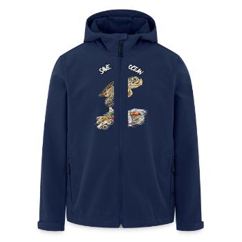 Save the ocean // Pollution - Men’s Recycled Softshell Jacket by Stanley/Stella - navy - Front - AI Model Male 185 light (185cm)