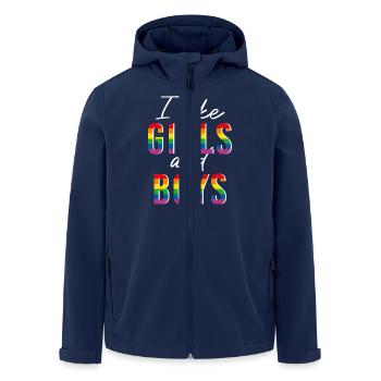 LGBTQIA+ I like girls and boysRegenbogen bi - Men’s Recycled Softshell Jacket by Stanley/Stella - navy - Front - AI Model Male 185 light (185cm)