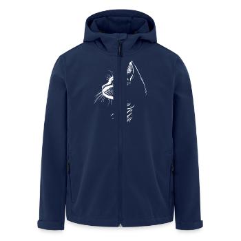 Silhouette de chat - Veste softshell homme en polyester recyclé Stanley/Stella - marine - Devant - AI Model Male 185 light (185cm)