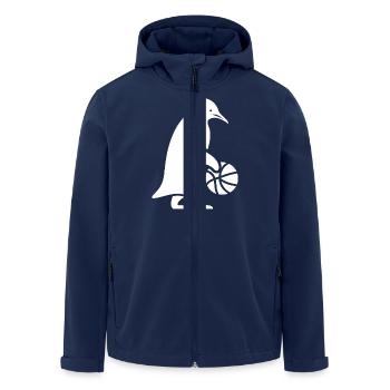 Pinguin Basketball Spieler Silhouette Minimalistis - Recycelte Männer Softshell-Jacke von Stanley/Stella - Navy - Vorne - AI Model Male 185 light (185cm)