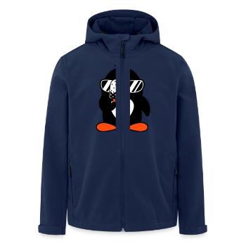 Pinguin schleckt Eis am Stiel isst Eiscreme lecker - Recycelte Männer Softshell-Jacke von Stanley/Stella - Navy - Vorne - AI Model Male 185 light (185cm)
