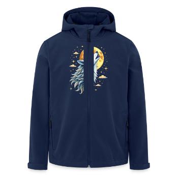 Mystic Wolf - Heartbeat - Men’s Recycled Softshell Jacket by Stanley/Stella - navy - Front - AI Model Male 185 light (185cm)