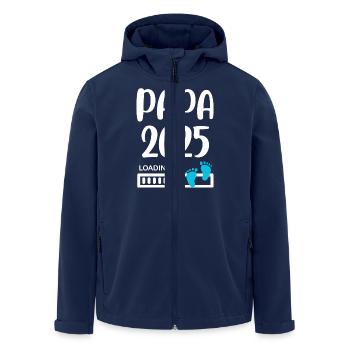Papa 2025 idée annonce grossesse garçon - Veste softshell homme en polyester recyclé Stanley/Stella - marine - Devant - AI Model Male 185 light (185cm)