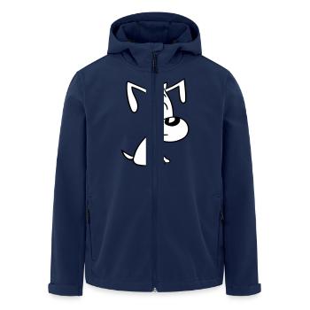 Dog Sitting Cute Little Happy Puppy Pet - Men’s Recycled Softshell Jacket by Stanley/Stella - navy - Front - AI Model Male 185 light (185cm)