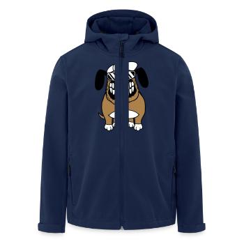 Dog Monster Nasty Teeth Grin Smile - Men’s Recycled Softshell Jacket by Stanley/Stella - navy - Front - AI Model Male 185 light (185cm)