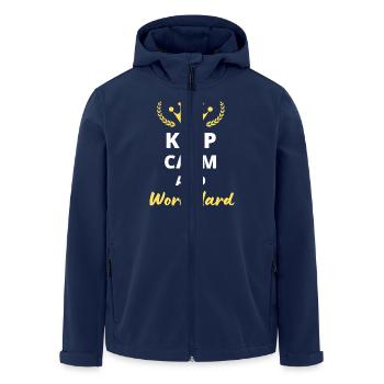 Keep Calm and Work Hard - Men’s Recycled Softshell Jacket by Stanley/Stella - navy - Front - AI Model Male 185 light (185cm)