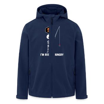 I'm Reelly Hungry - Men’s Recycled Softshell Jacket by Stanley/Stella - navy - Front - AI Model Male 185 light (185cm)
