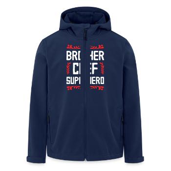 Bruder Chef Superheld - Recycelte Männer Softshell-Jacke von Stanley/Stella - Navy - Vorne - AI Model Male 185 light (185cm)