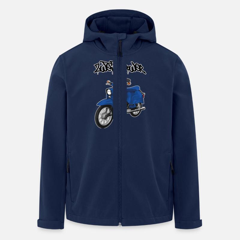 Swallow (blue) // Illustration - Men’s Recycled Softshell Jacket by Stanley/Stella - navy