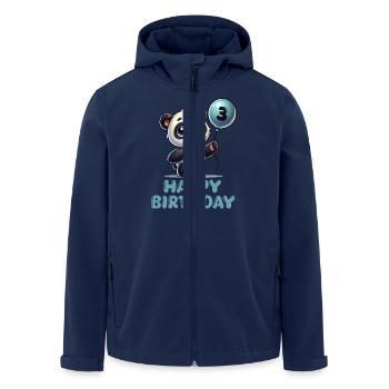 Panda Comic Balloon Birthday 3 - Men’s Recycled Softshell Jacket by Stanley/Stella - navy - Front - AI Model Male 185 light (185cm)