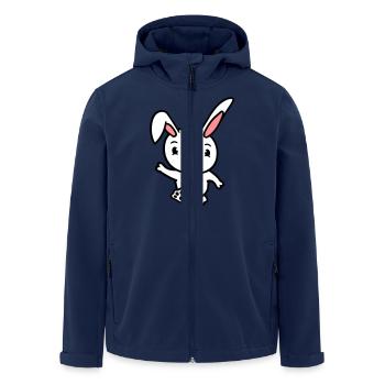 Lapin saluant saluer aller courir courir agiter - Veste softshell homme en polyester recyclé Stanley/Stella - marine - Devant - AI Model Male 185 light (185cm)