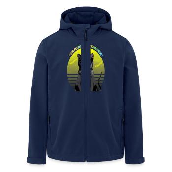 Star Cat : Chanter le blues - Veste softshell homme en polyester recyclé Stanley/Stella - marine - Devant - AI Model Male 185 light (185cm)