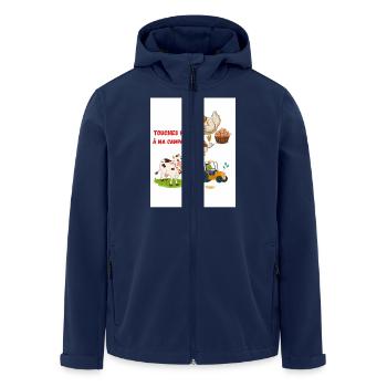 Don't touch my campaign - Men’s Recycled Softshell Jacket by Stanley/Stella - navy - Front - AI Model Male 185 light (185cm)