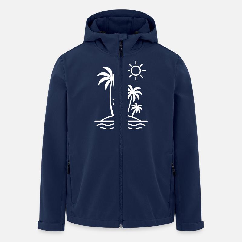 Palmiers d’été de l’île - Veste softshell homme en polyester recyclé Stanley/Stella - marine