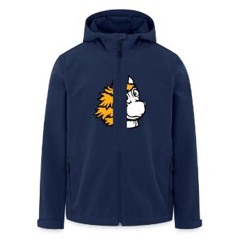 Einhorn Glücklich Freundlich Lächeln Comic Cartoon - Recycelte Männer Softshell-Jacke von Stanley/Stella - Navy - Vorne - AI Model Male 185 light (185cm)