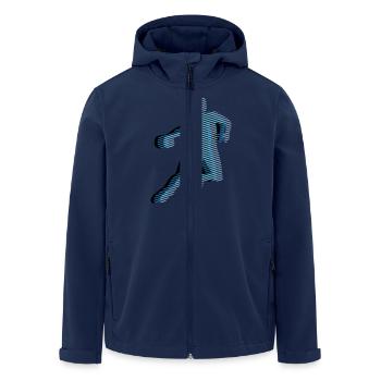 HANDBALL Streifenraster 3C - Recycelte Männer Softshell-Jacke von Stanley/Stella - Navy - Vorne - AI Model Male 185 light (185cm)