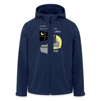 chats geeks - Veste softshell homme en polyester recyclé Stanley/Stella - marine - Devant - AI Model Male 185 light (185cm)