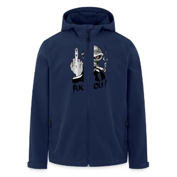 fuck_you_skull - Recycelte Männer Softshell-Jacke von Stanley/Stella - Navy - Vorne - AI Model Male 185 light (185cm)