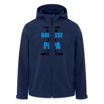 c'est compliqué d'être un bogosse et un papa - Veste softshell homme en polyester recyclé Stanley/Stella - marine - Devant - AI Model Male 185 light (185cm)