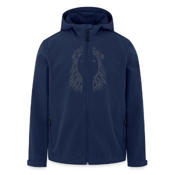 lion mane art design label lion writing graphic - Men’s Recycled Softshell Jacket by Stanley/Stella - navy - Front - AI Model Male 185 light (185cm)