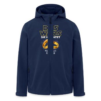 DAS WARS Sie Heiratet JGA Junggesellinnenabschied - Recycelte Männer Softshell-Jacke von Stanley/Stella - Navy - Vorne - AI Model Male 185 light (185cm)