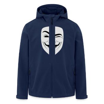 Fun Anonymous Guy Fawkes - Men’s Recycled Softshell Jacket by Stanley/Stella - navy - Front - AI Model Male 185 light (185cm)
