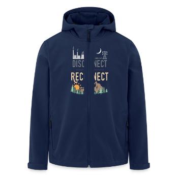 Disconnect And Reconnect - Men’s Recycled Softshell Jacket by Stanley/Stella - navy - Front - AI Model Male 185 light (185cm)