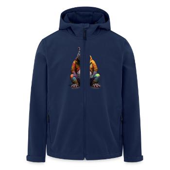 Straßenstil-Nilpferd | Nilpferd-Liebhaber - Recycelte Männer Softshell-Jacke von Stanley/Stella - Navy - Vorne - AI Model Male 185 light (185cm)