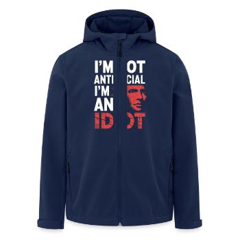 Kein Fan von Dummheit - Recycelte Männer Softshell-Jacke von Stanley/Stella - Navy - Vorne - AI Model Male 185 light (185cm)
