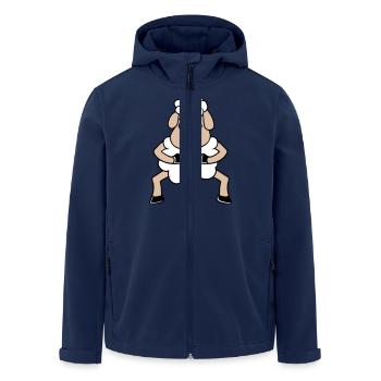 sheep tired bored look sheep stands cute - Men’s Recycled Softshell Jacket by Stanley/Stella - navy - Front - AI Model Male 185 light (185cm)