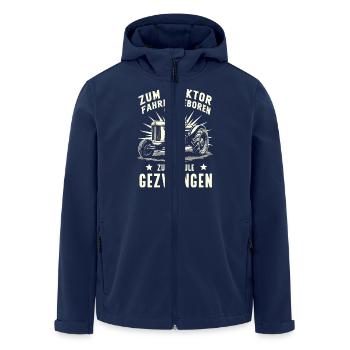 Zum Traktor Fahren Geboren Bauer Witzigen Sprüchen - Recycelte Männer Softshell-Jacke von Stanley/Stella - Navy - Vorne - AI Model Male 185 light (185cm)