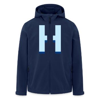 Pop und moderner blauer Buchstabe h - Recycelte Männer Softshell-Jacke von Stanley/Stella - Navy - Vorne - AI Model Male 185 light (185cm)