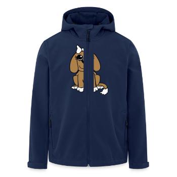 Hund Sitzt Kleine Hübsche Dame Schleife Weiblich - Recycelte Männer Softshell-Jacke von Stanley/Stella - Navy - Vorne - AI Model Male 185 light (185cm)