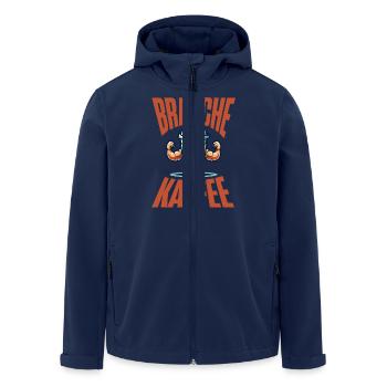 I Need Coffee–Funny T-Shirt for Coffee Fans - Men’s Recycled Softshell Jacket by Stanley/Stella - navy - Front - AI Model Male 185 light (185cm)