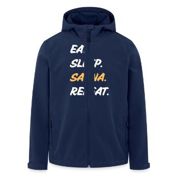 Manger dormir sauna répéter - Veste softshell homme en polyester recyclé Stanley/Stella - marine - Devant - AI Model Male 185 light (185cm)