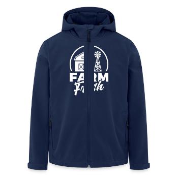 Farm Sweet Farm Gift Saying Farmer Country Life - Men’s Recycled Softshell Jacket by Stanley/Stella - navy - Front - AI Model Male 185 light (185cm)