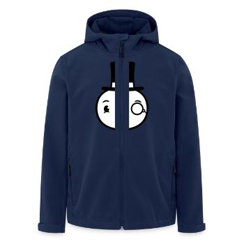 Sir Bird Top Hat Monocle Glasses Rich Mr. - Men’s Recycled Softshell Jacket by Stanley/Stella - navy - Front - AI Model Male 185 light (185cm)