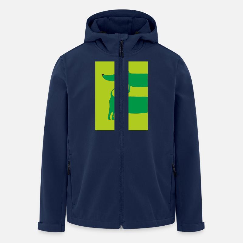 Teckel Chien Vert - Veste softshell homme en polyester recyclé Stanley/Stella - marine