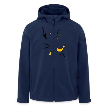 Yellow joy - Men’s Recycled Softshell Jacket by Stanley/Stella - navy - Front - AI Model Male 185 light (185cm)