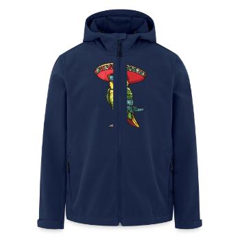 Perroquet Bande Dessinée Drôle Sombrero - Veste softshell homme en polyester recyclé Stanley/Stella - marine - Devant - AI Model Male 185 light (185cm)