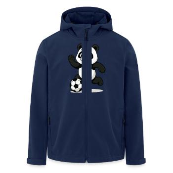 Panda Fußball Sport Comic - Recycelte Männer Softshell-Jacke von Stanley/Stella - Navy - Vorne - AI Model Male 185 light (185cm)
