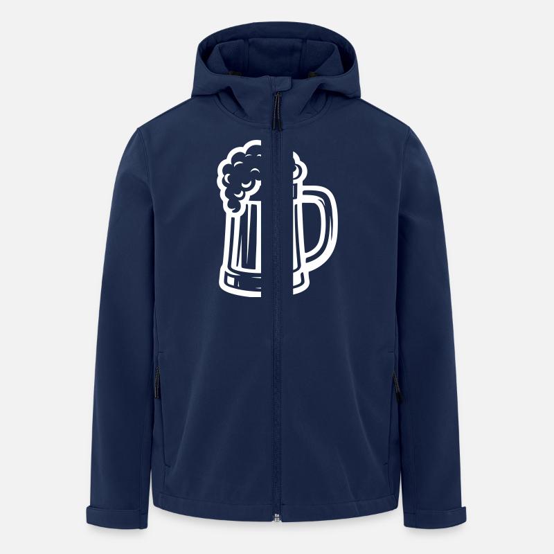 Verre à bière symbole bière - Veste softshell homme en polyester recyclé Stanley/Stella - marine