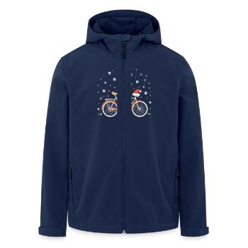 Bicycle Christmas Lights Vintage Cycling - Men’s Recycled Softshell Jacket by Stanley/Stella - navy - Front - AI Model Male 185 light (185cm)
