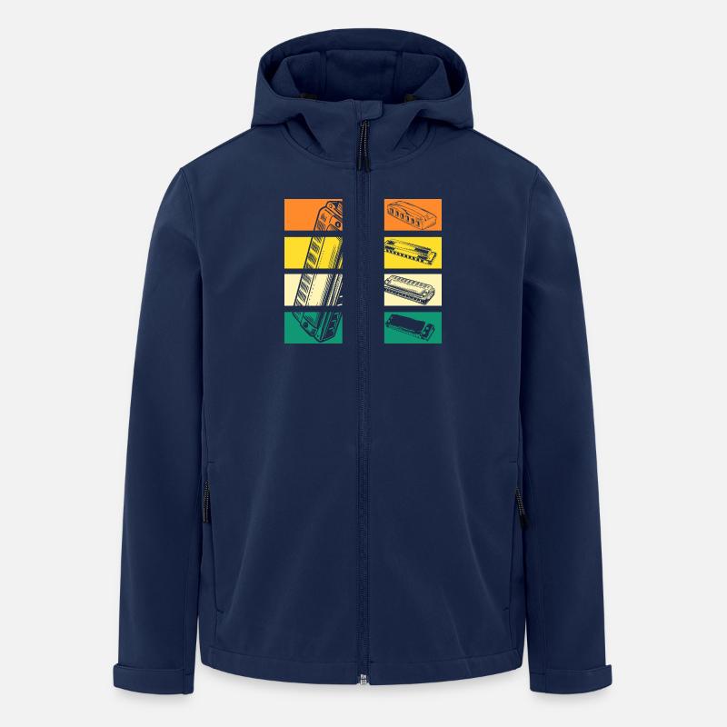 Harmonika Mundharmonika - Recycelte Männer Softshell-Jacke von Stanley/Stella - Navy