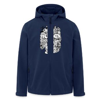Halloween Doodle - Recycelte Männer Softshell-Jacke von Stanley/Stella - Navy - Vorne - AI Model Male 185 light (185cm)
