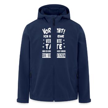 Verrückte Tante - Recycelte Männer Softshell-Jacke von Stanley/Stella - Navy - Vorne - AI Model Male 185 light (185cm)