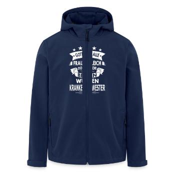 KRANKENSCHWESTER - Recycelte Männer Softshell-Jacke von Stanley/Stella - Navy - Vorne - AI Model Male 185 light (185cm)