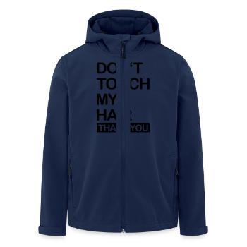 dont_touch_my_hair__f1 - Recycelte Männer Softshell-Jacke von Stanley/Stella - Navy - Vorne - AI Model Male 185 light (185cm)
